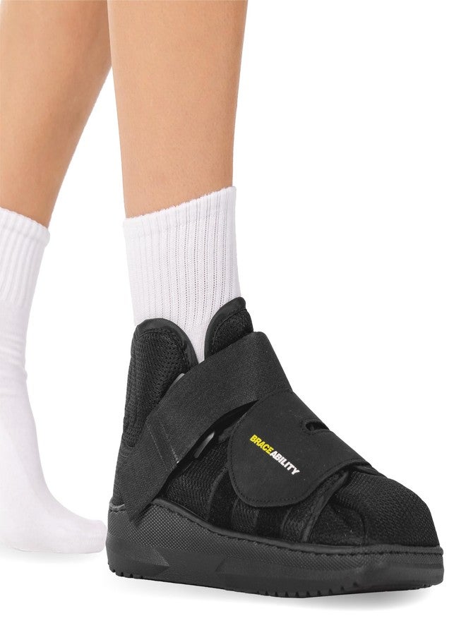 BraceAbility Closed Toe Medical Walking Shoe - Lightweight Broken Toe Cast Boot, Fractured Foot Brace for Metatarsal Stress Fracture, Post-op Bunion, Hammertoe Surgery Recovery - For Men or Women (S) - Image 1